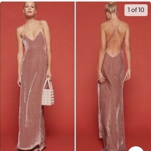 Reformation blush velvet gown